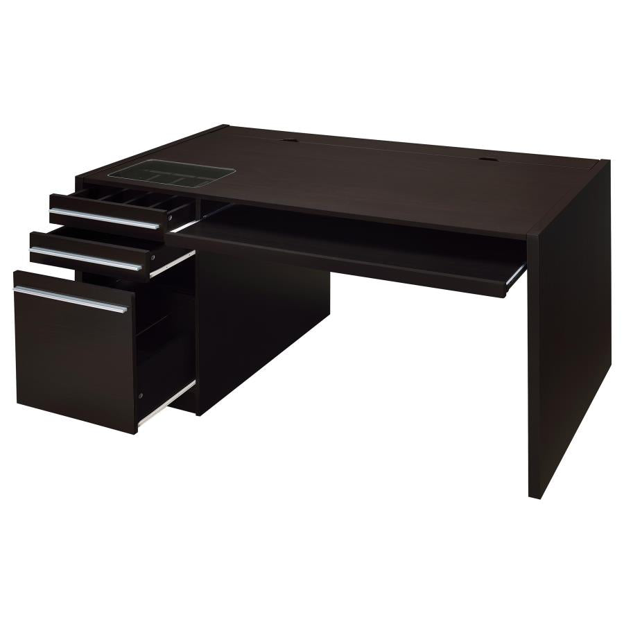 Halston 3-Drawer Connect-It Office Desk Cappuccino