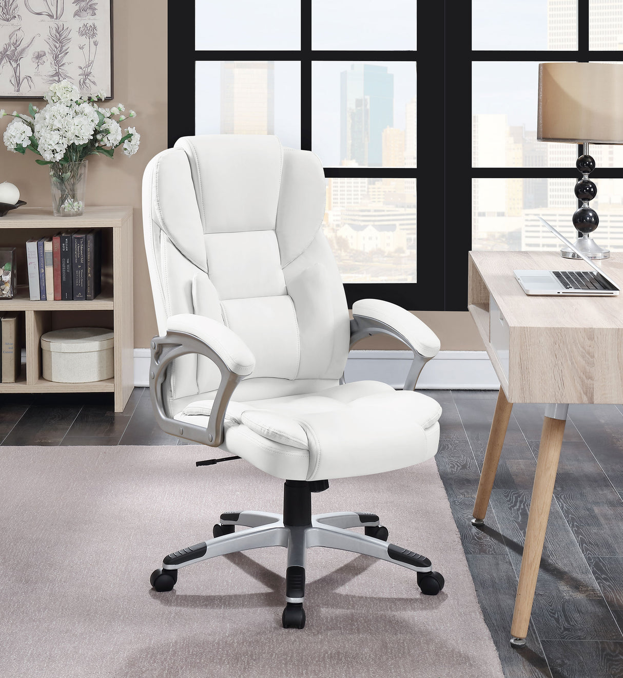 Kaffir Adjustable Height Office Chair White And Silver