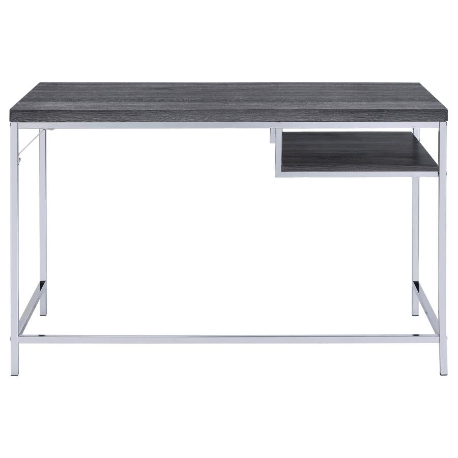 Kravitz Rectangular Writing Desk Weathered Grey And Chrome
