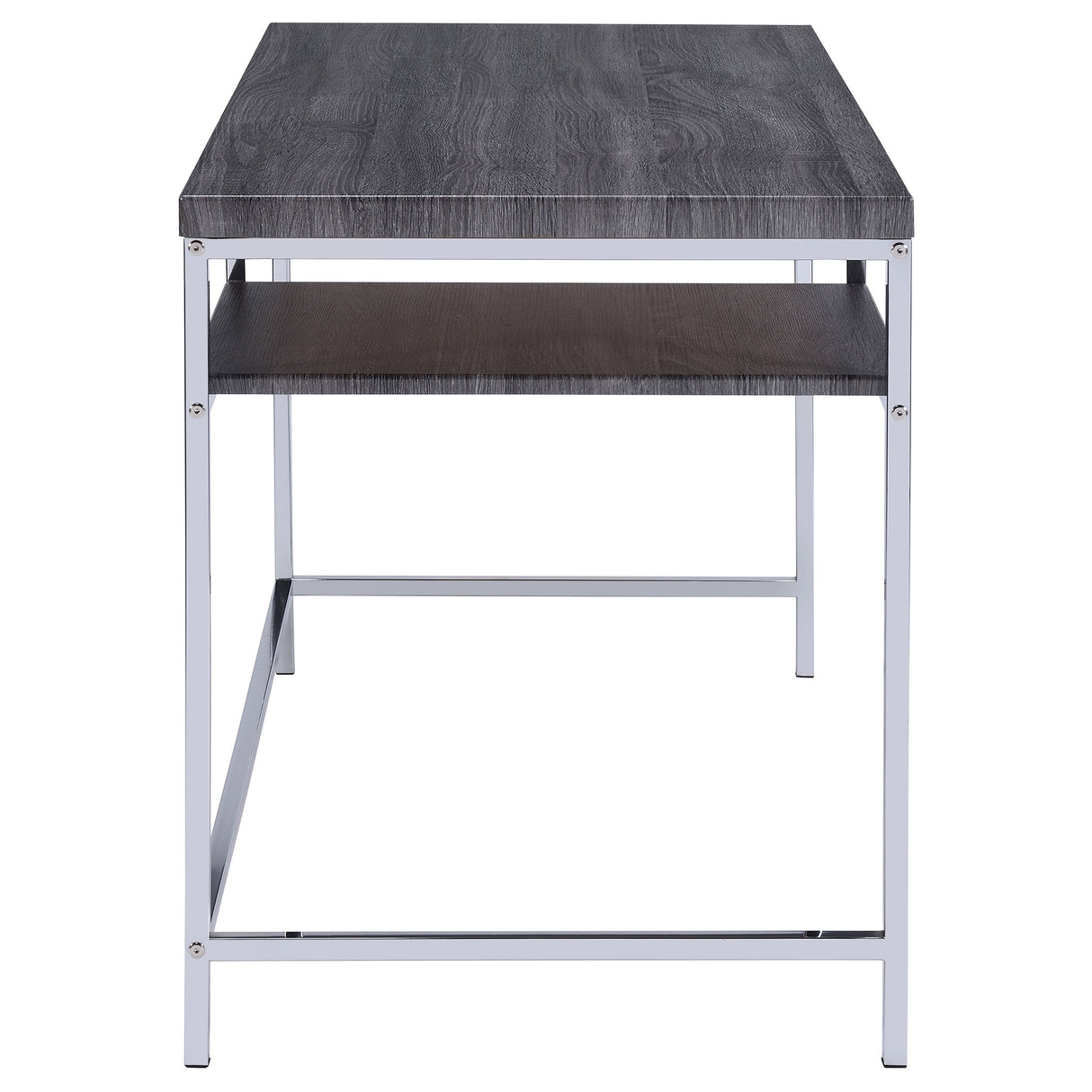 Kravitz Rectangular Writing Desk Weathered Grey And Chrome