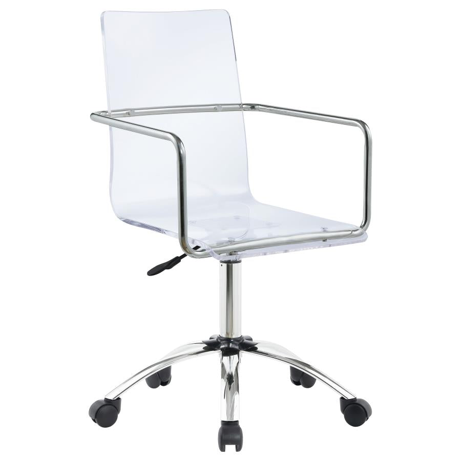 Amaturo Office Chair With Casters Clear And Chrome