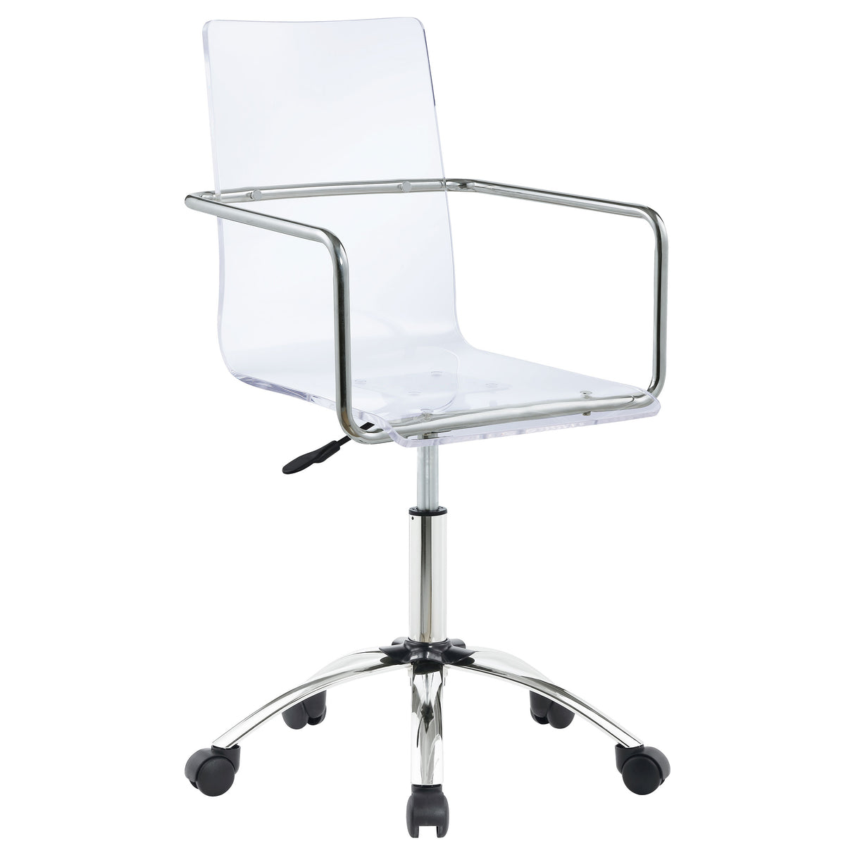 Amaturo Office Chair With Casters Clear And Chrome