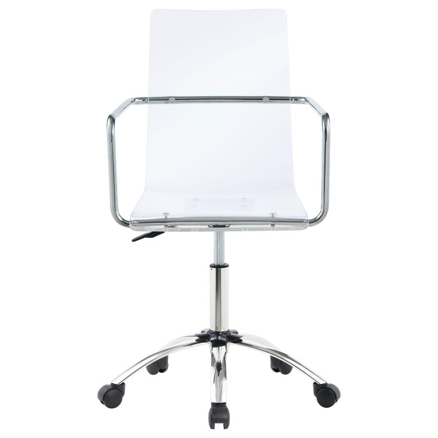 Amaturo Office Chair With Casters Clear And Chrome