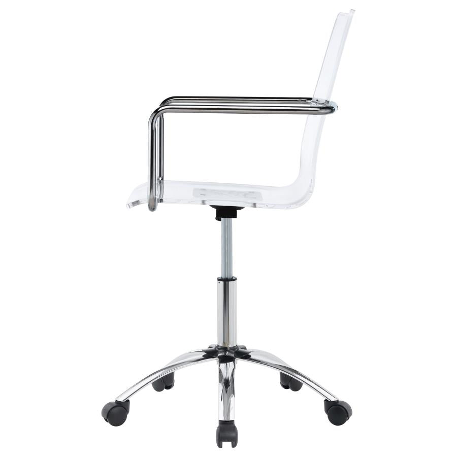 Amaturo Office Chair With Casters Clear And Chrome