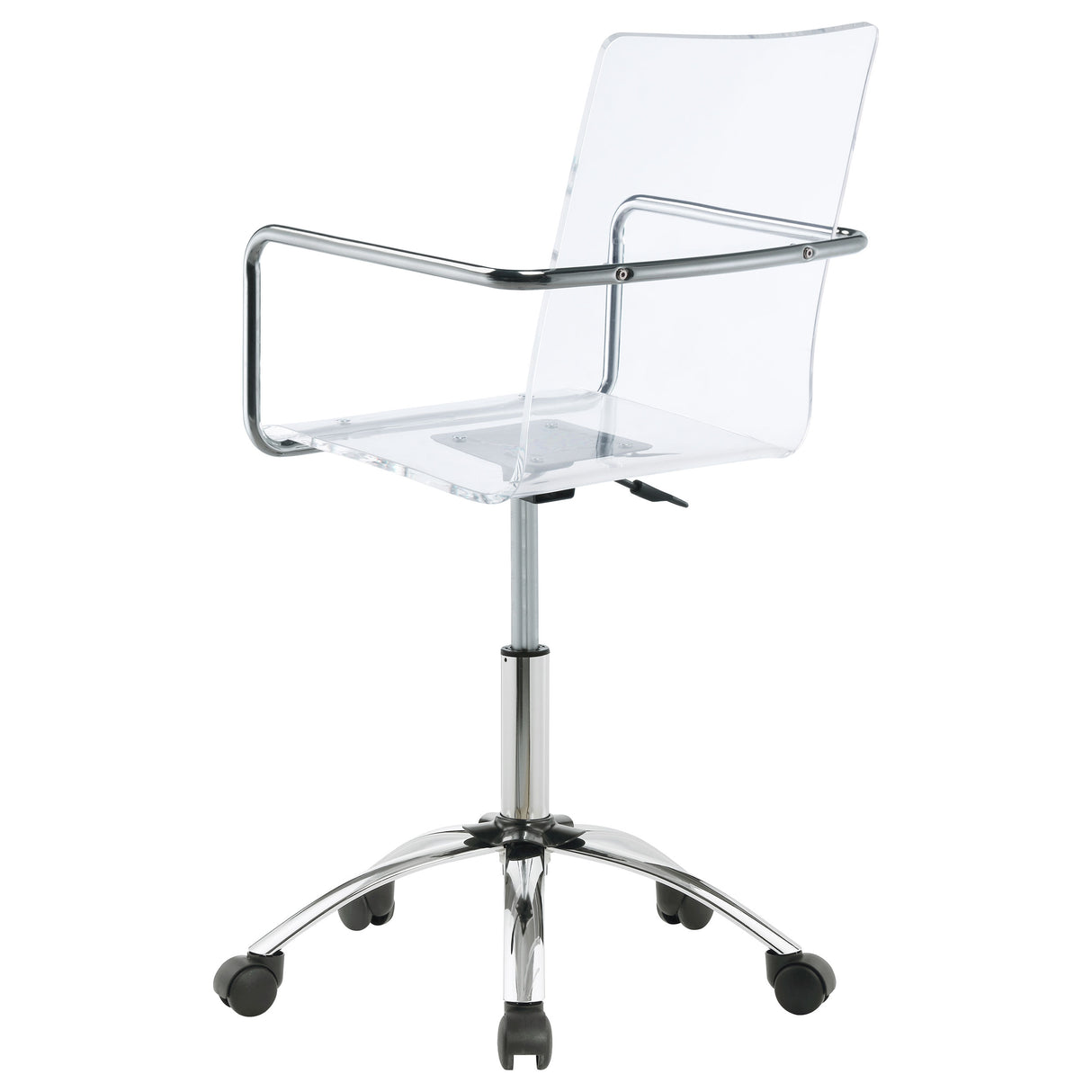 Amaturo Office Chair With Casters Clear And Chrome