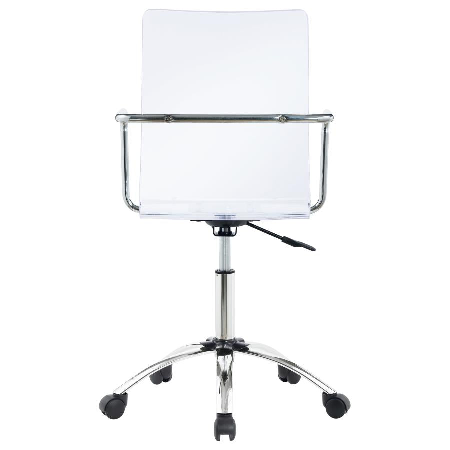 Amaturo Office Chair With Casters Clear And Chrome