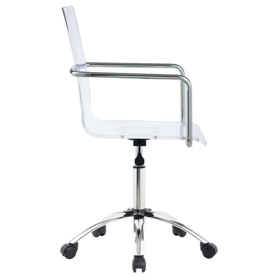 Amaturo Office Chair With Casters Clear And Chrome