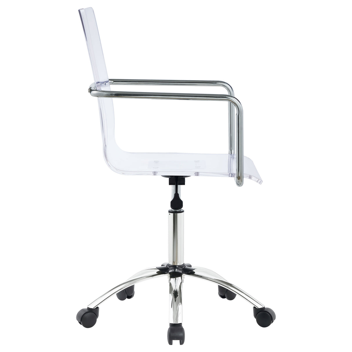 Amaturo Office Chair With Casters Clear And Chrome