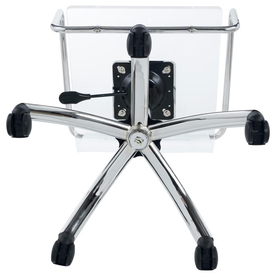 Amaturo Office Chair With Casters Clear And Chrome
