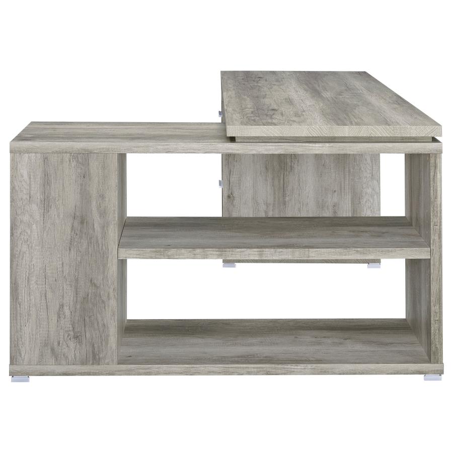 Yvette L-Shape Office Desk Grey Driftwood