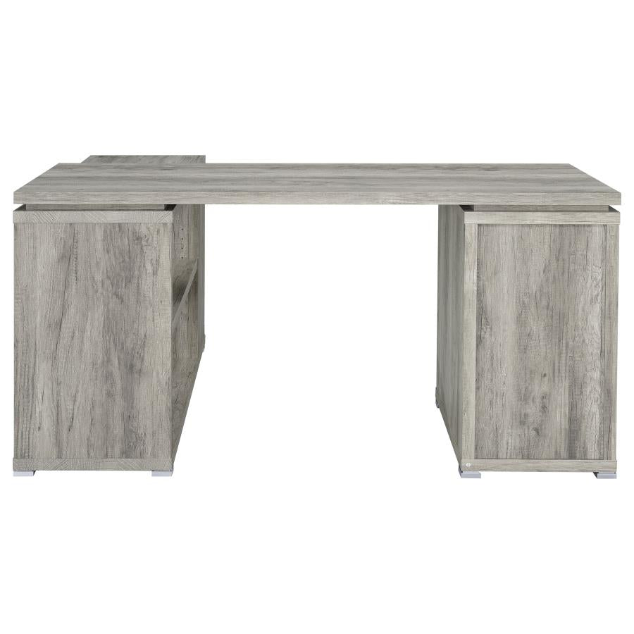 Yvette L-Shape Office Desk Grey Driftwood
