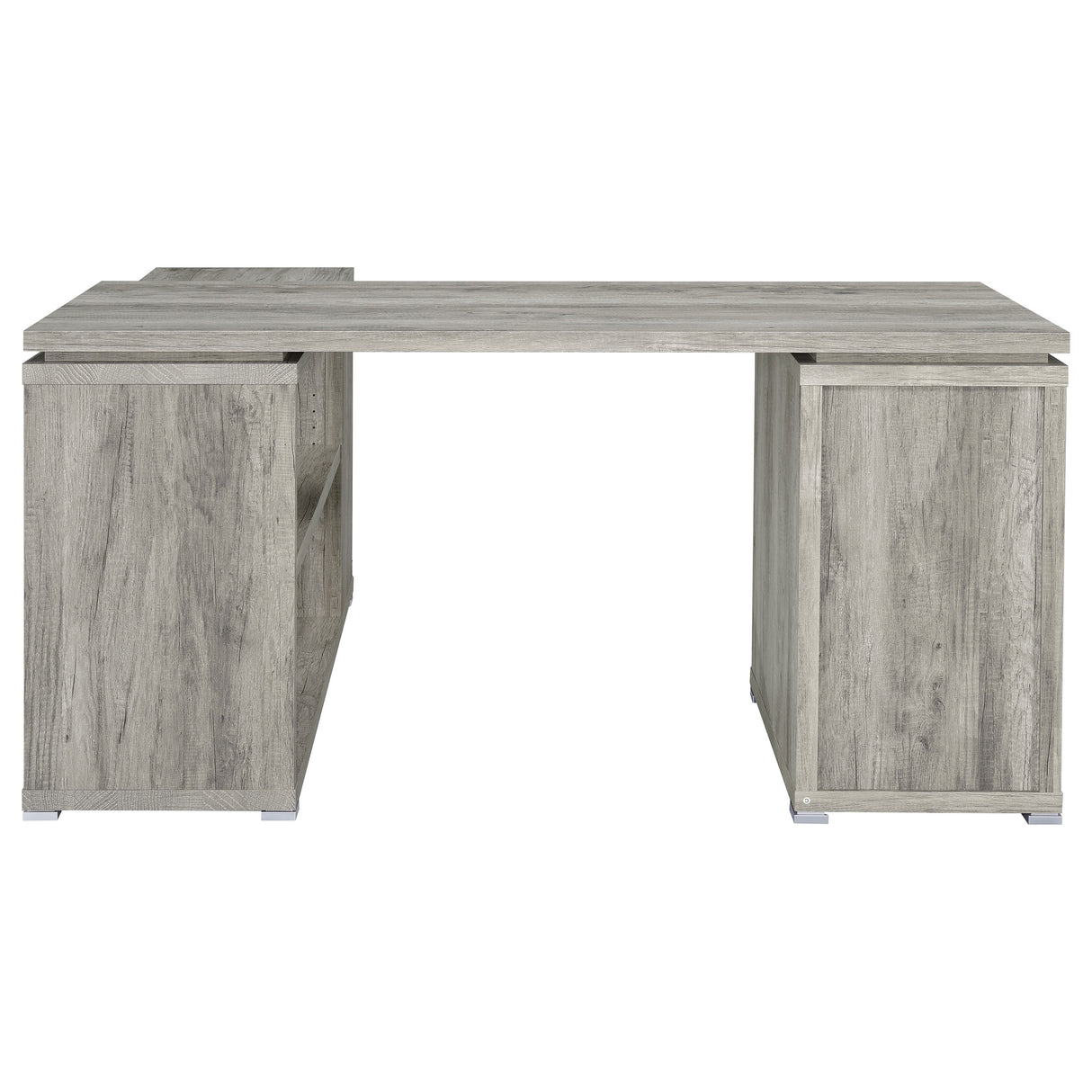 Yvette L-Shape Office Desk Grey Driftwood