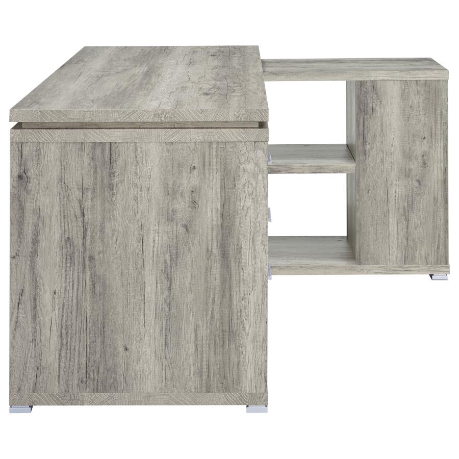 Yvette L-Shape Office Desk Grey Driftwood