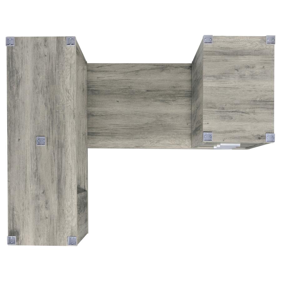 Yvette L-Shape Office Desk Grey Driftwood