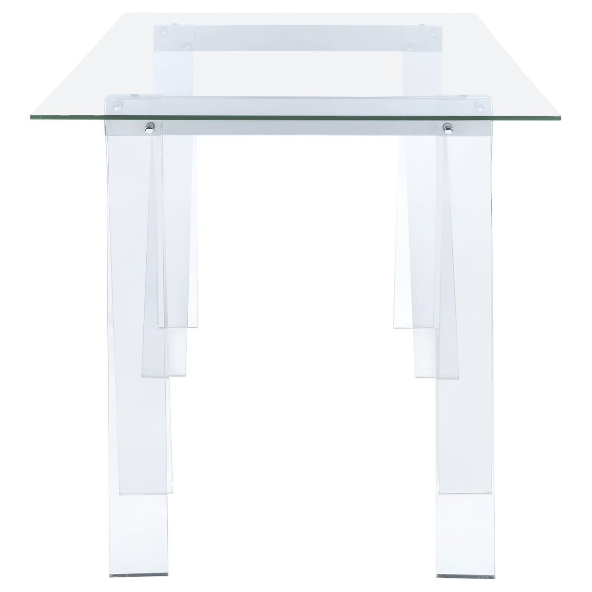 Amaturo Clear 59-Inch Glass Top Acrylic Writing Desk