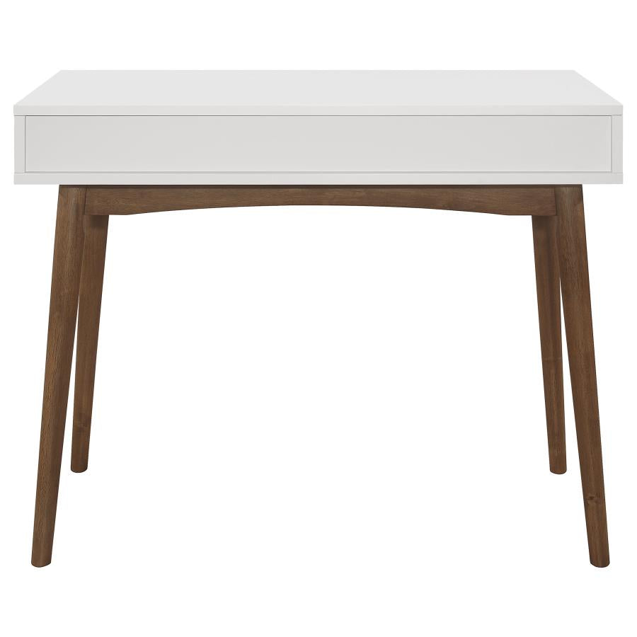 Bradenton 1-Drawer Writing Desk White And Walnut