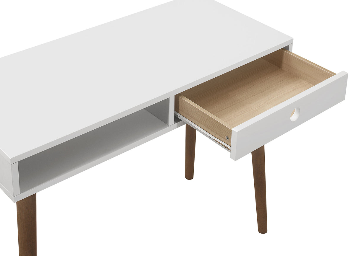 Bradenton 1-Drawer Writing Desk White And Walnut