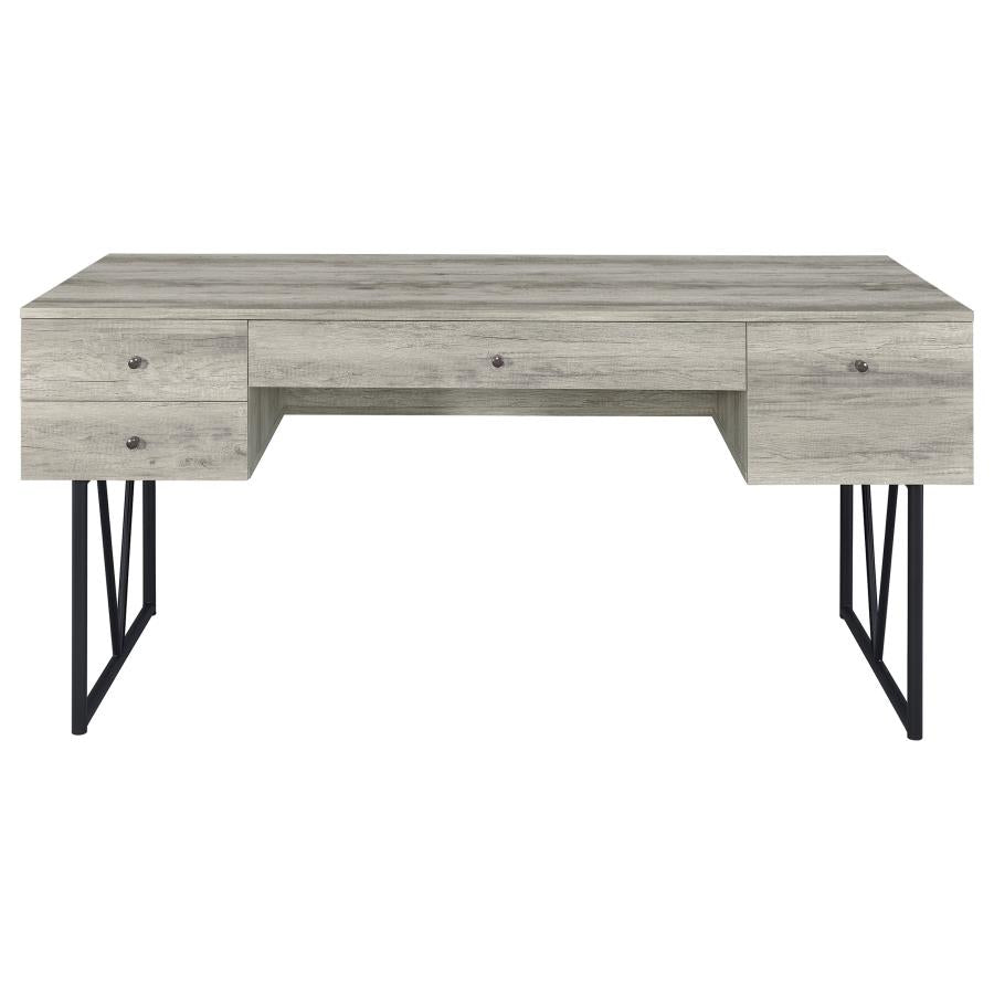 Analiese 4-Drawer Writing Desk Grey Driftwood