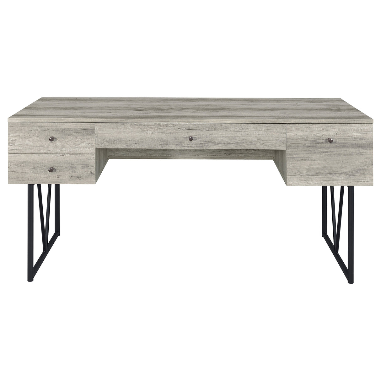 Analiese 4-Drawer Writing Desk Grey Driftwood