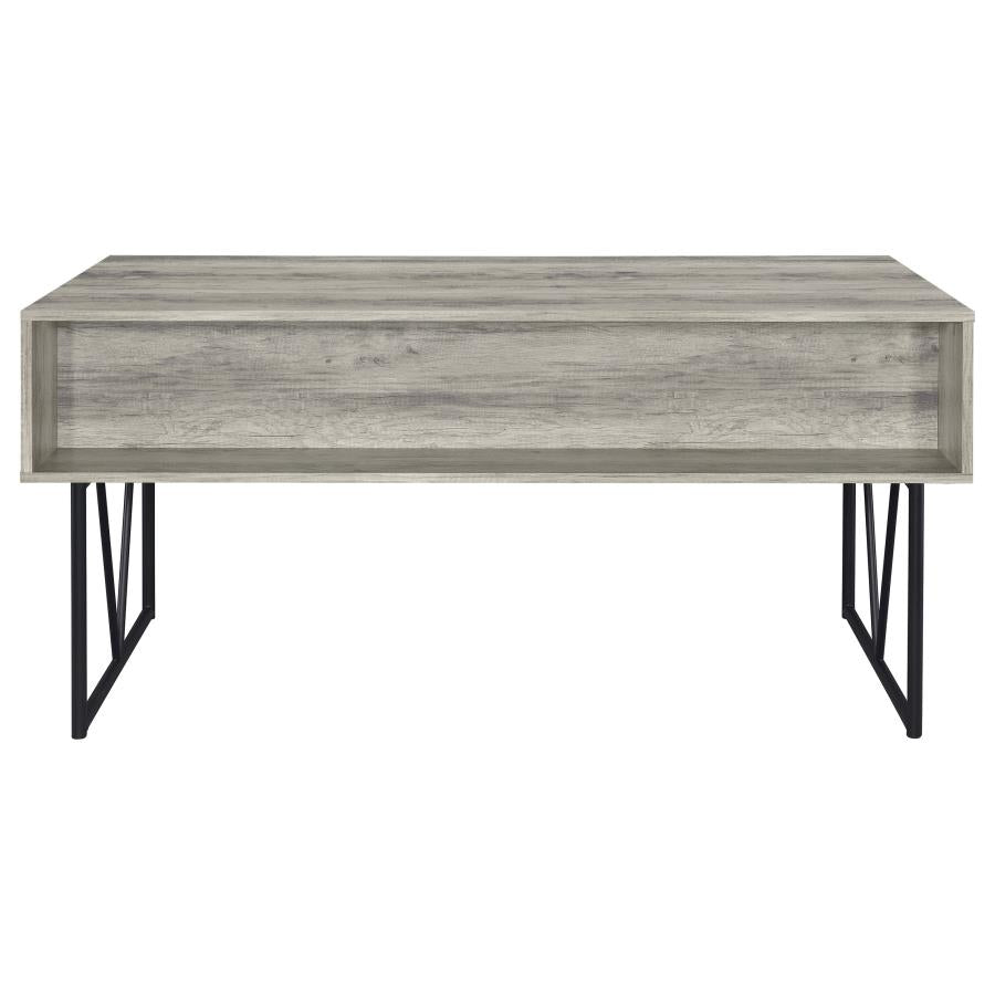 Analiese 4-Drawer Writing Desk Grey Driftwood