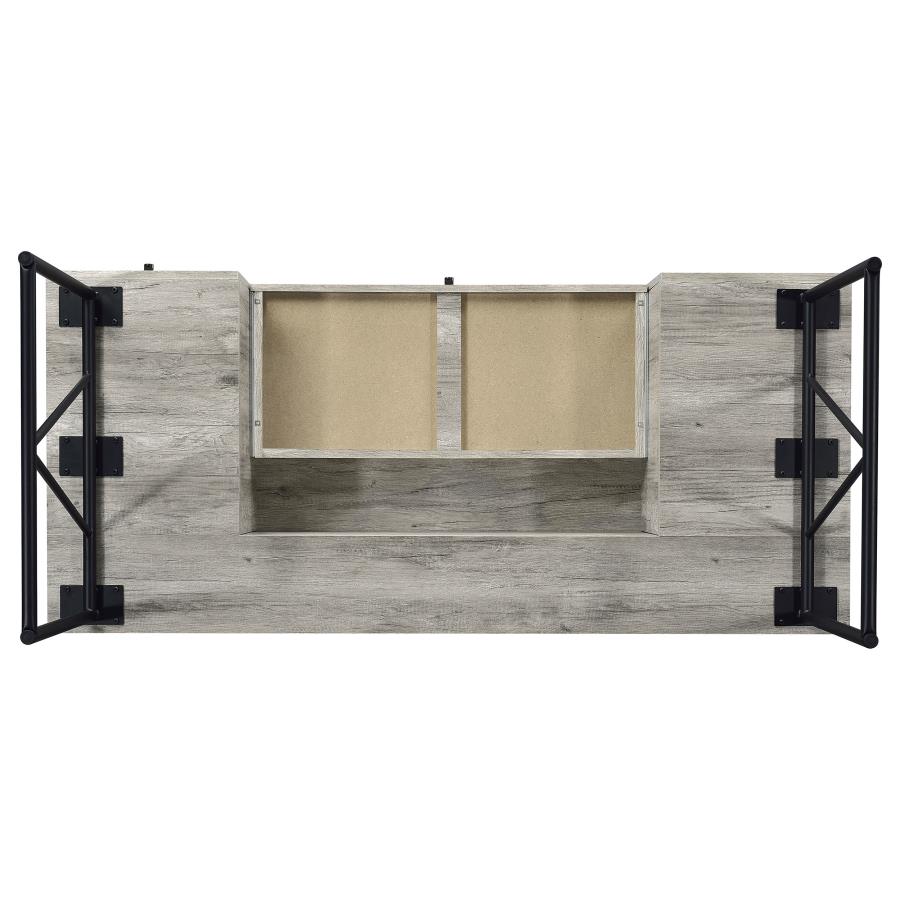 Analiese 4-Drawer Writing Desk Grey Driftwood