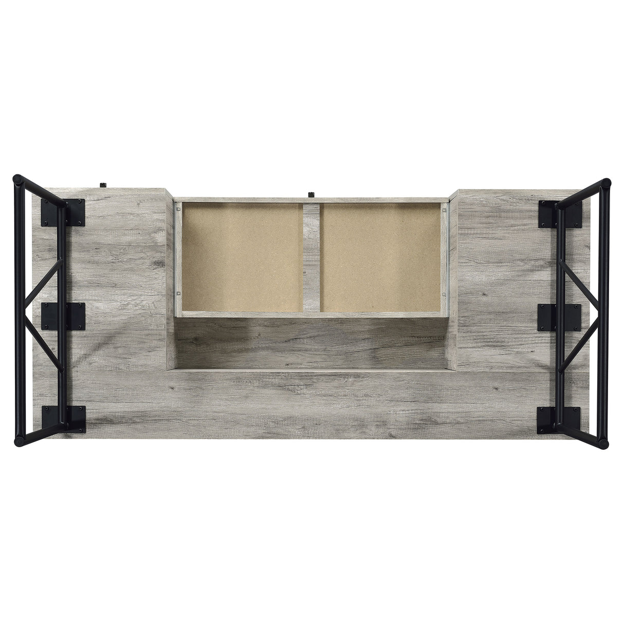 Analiese 4-Drawer Writing Desk Grey Driftwood