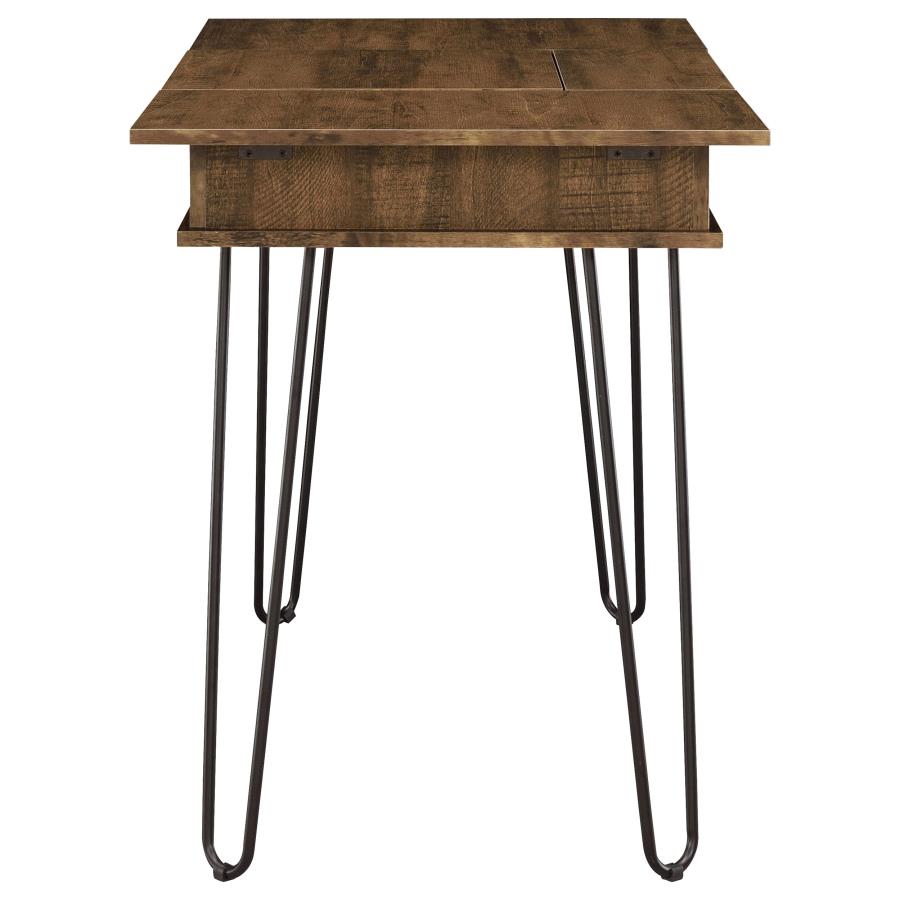 Sheeran Writing Desk With 4 Hidden Storages Rustic Amber