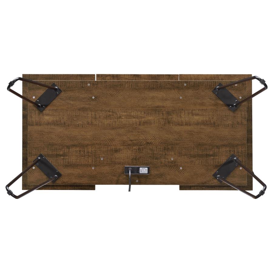 Sheeran Writing Desk With 4 Hidden Storages Rustic Amber