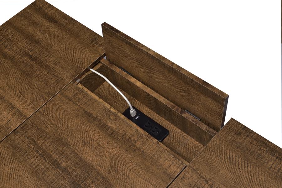 Sheeran Writing Desk With 4 Hidden Storages Rustic Amber