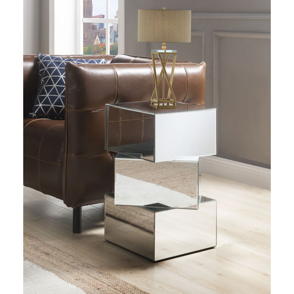 Meria Mirrored End Table