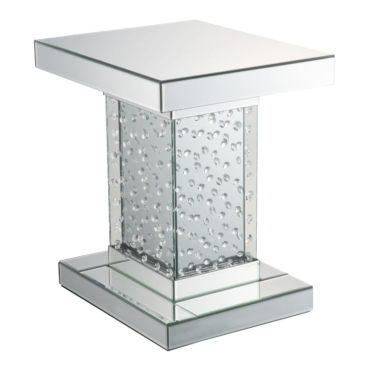 Nysa Mirrored & Faux Crystals End Table