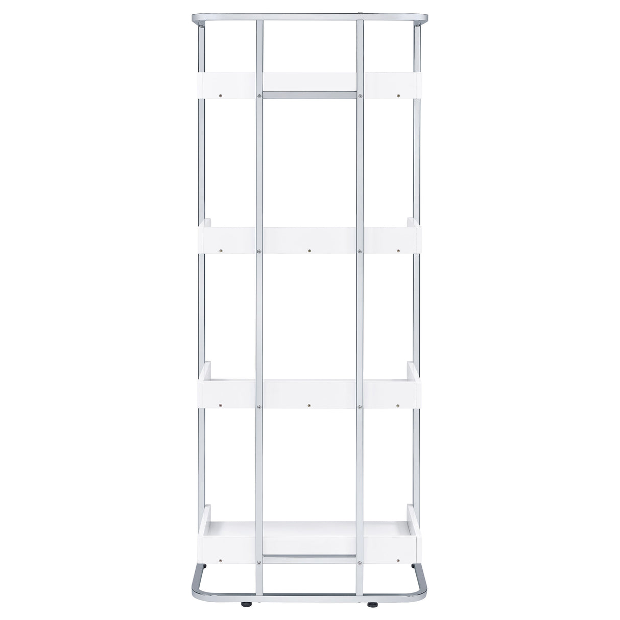 Ember 4-Shelf Bookcase White High Gloss And Chrome