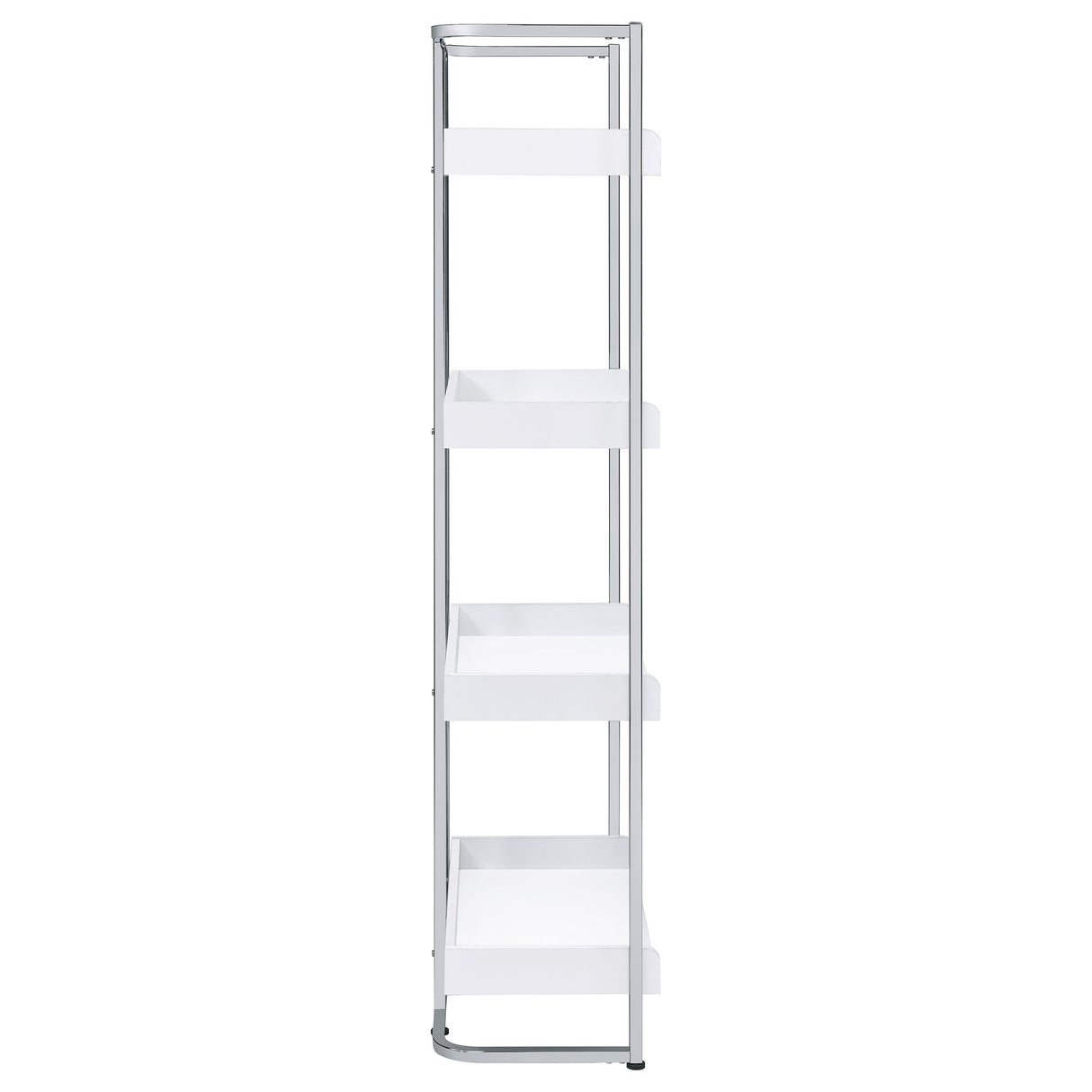 Ember 4-Shelf Bookcase White High Gloss And Chrome
