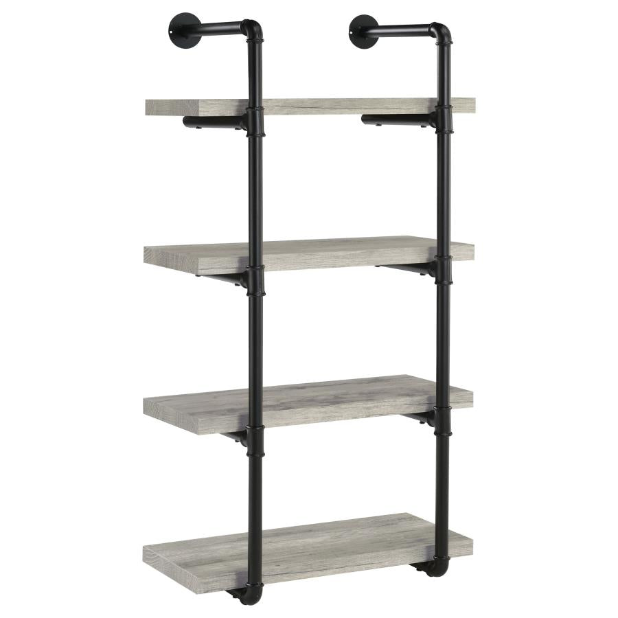 Elmcrest 24-Inch Wall Shelf Black And Grey Driftwood