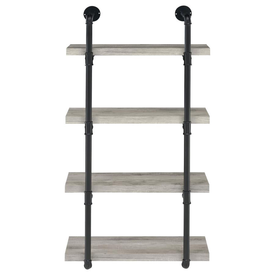 Elmcrest 24-Inch Wall Shelf Black And Grey Driftwood