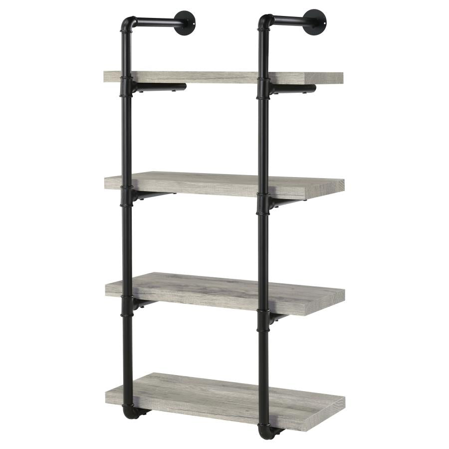 Elmcrest 24-Inch Wall Shelf Black And Grey Driftwood