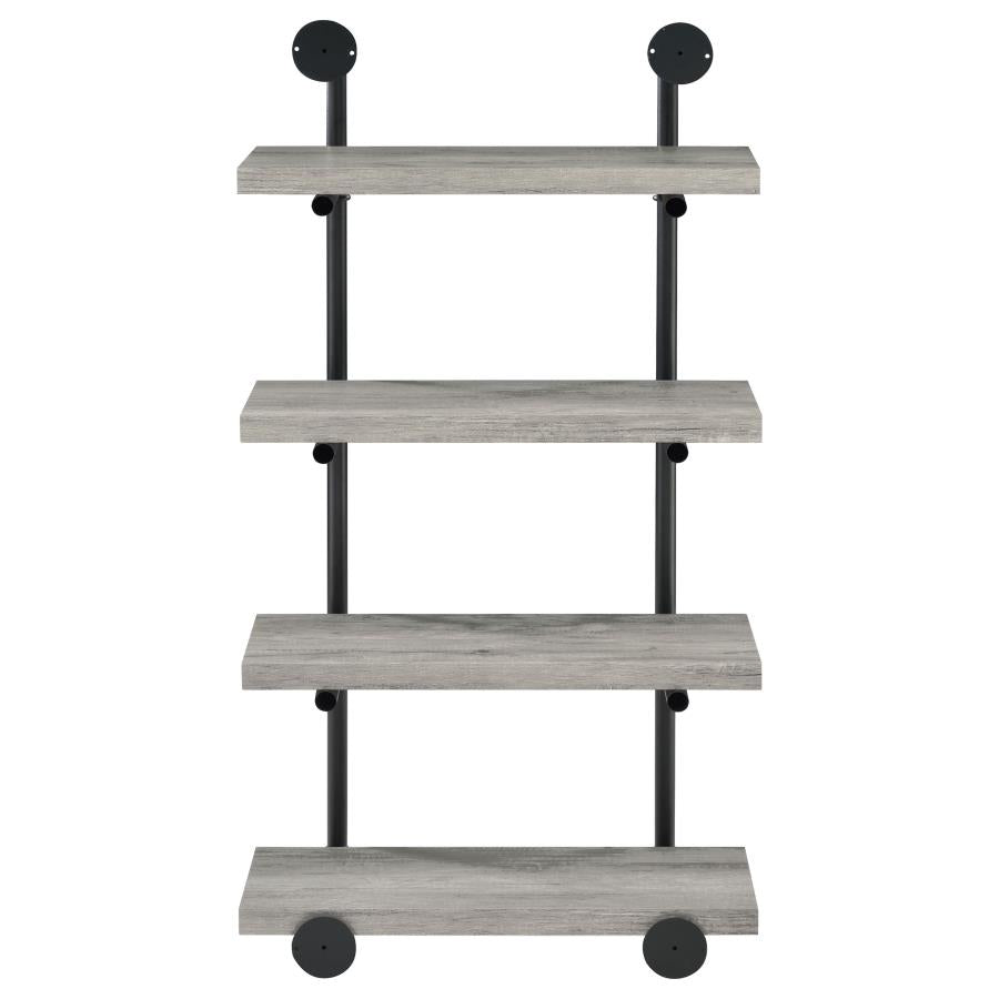 Elmcrest 24-Inch Wall Shelf Black And Grey Driftwood
