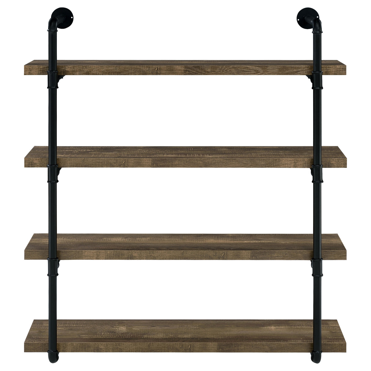 Elmcrest 40-Inch Wall Shelf Black And Rustic Oak