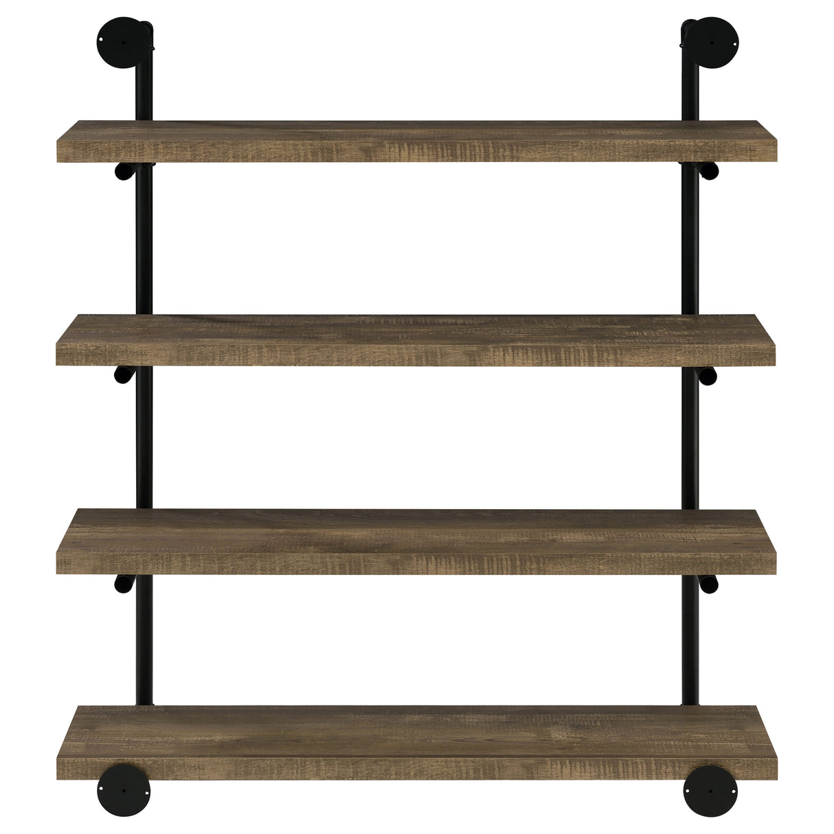 Elmcrest 40-Inch Wall Shelf Black And Rustic Oak