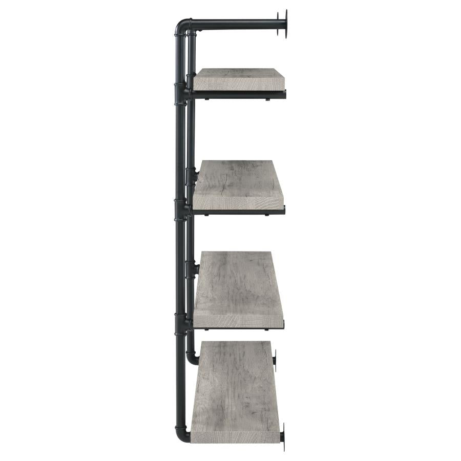 Elmcrest 40-Inch Wall Shelf Black And Grey Driftwood