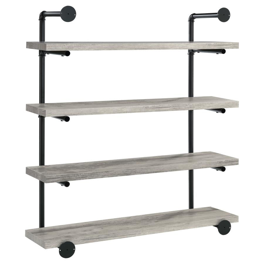 Elmcrest 40-Inch Wall Shelf Black And Grey Driftwood