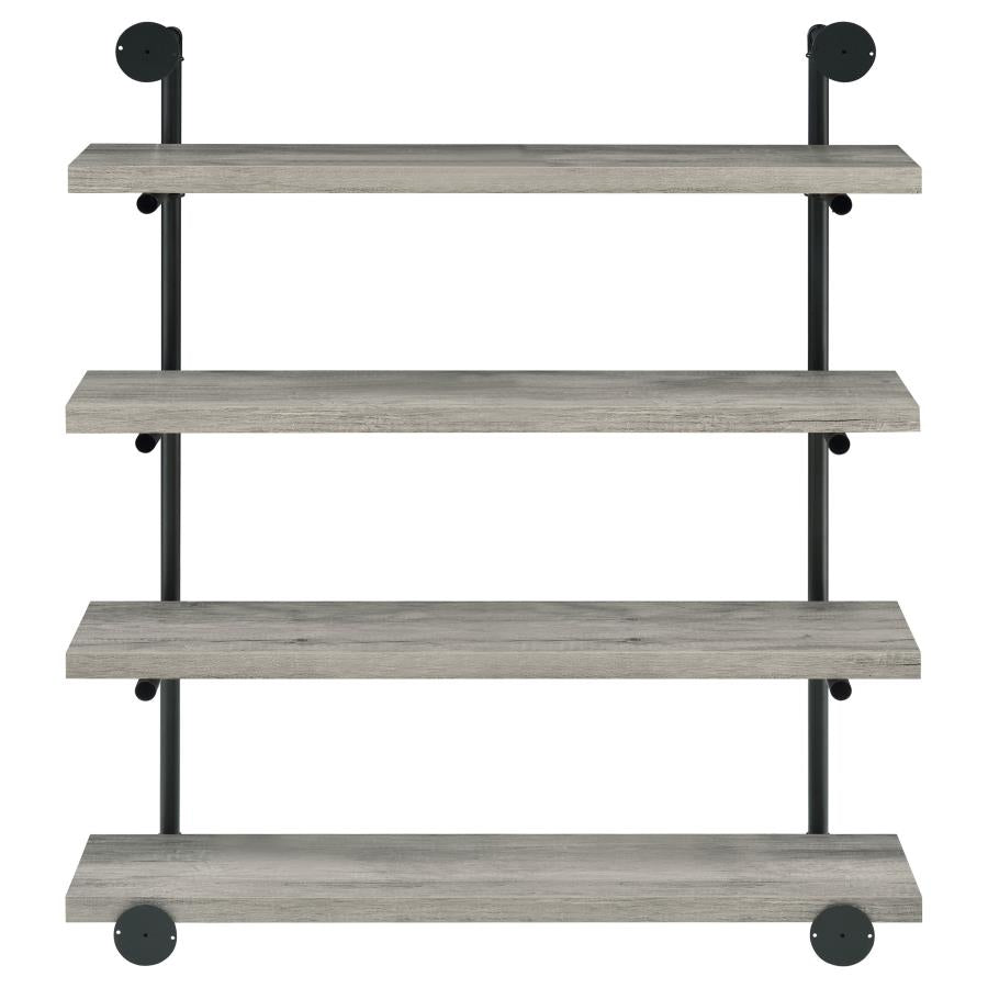 Elmcrest 40-Inch Wall Shelf Black And Grey Driftwood