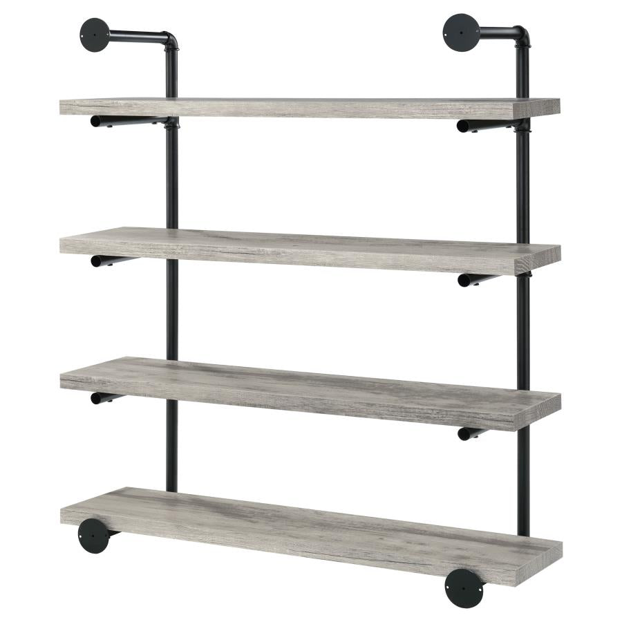 Elmcrest 40-Inch Wall Shelf Black And Grey Driftwood