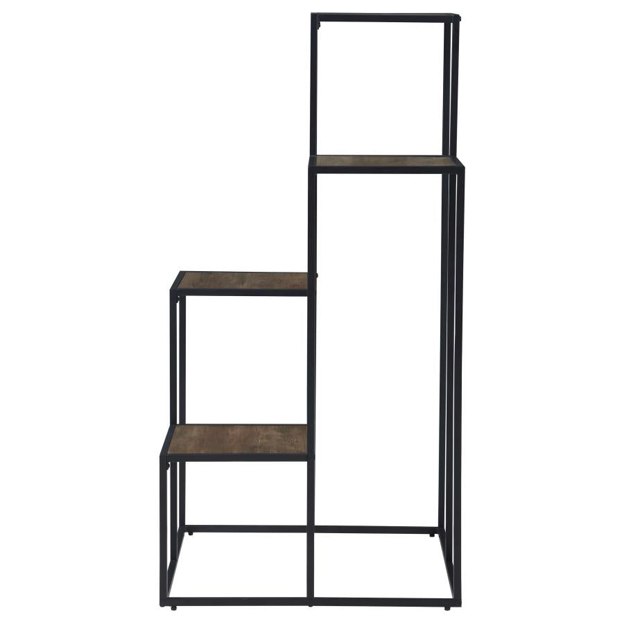 Rito 4-Tier Display Shelf Rustic Brown And Black