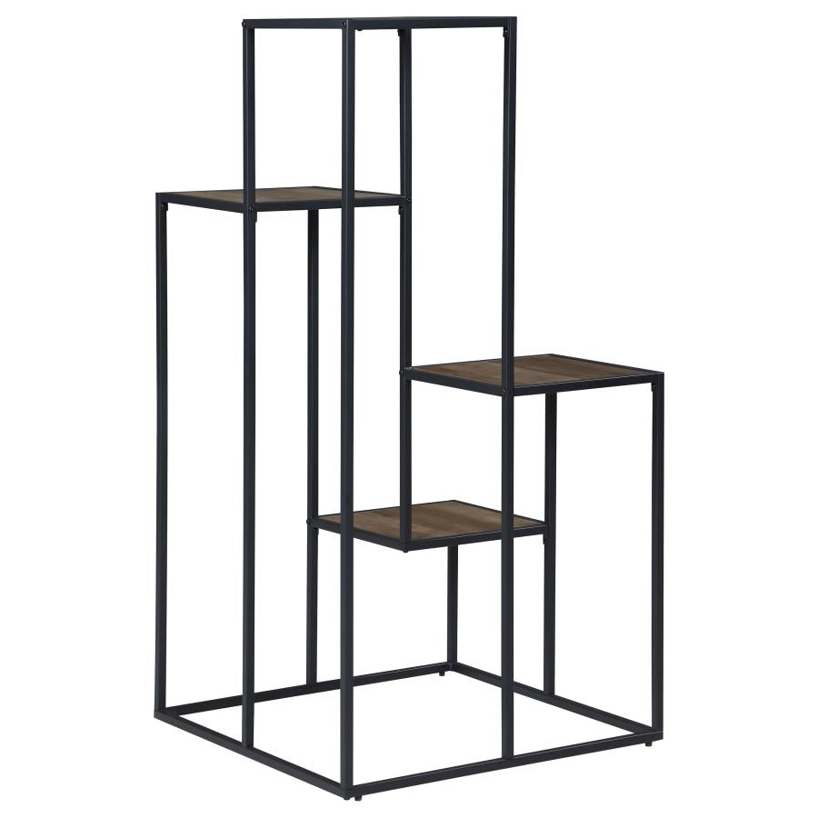 Rito 4-Tier Display Shelf Rustic Brown And Black