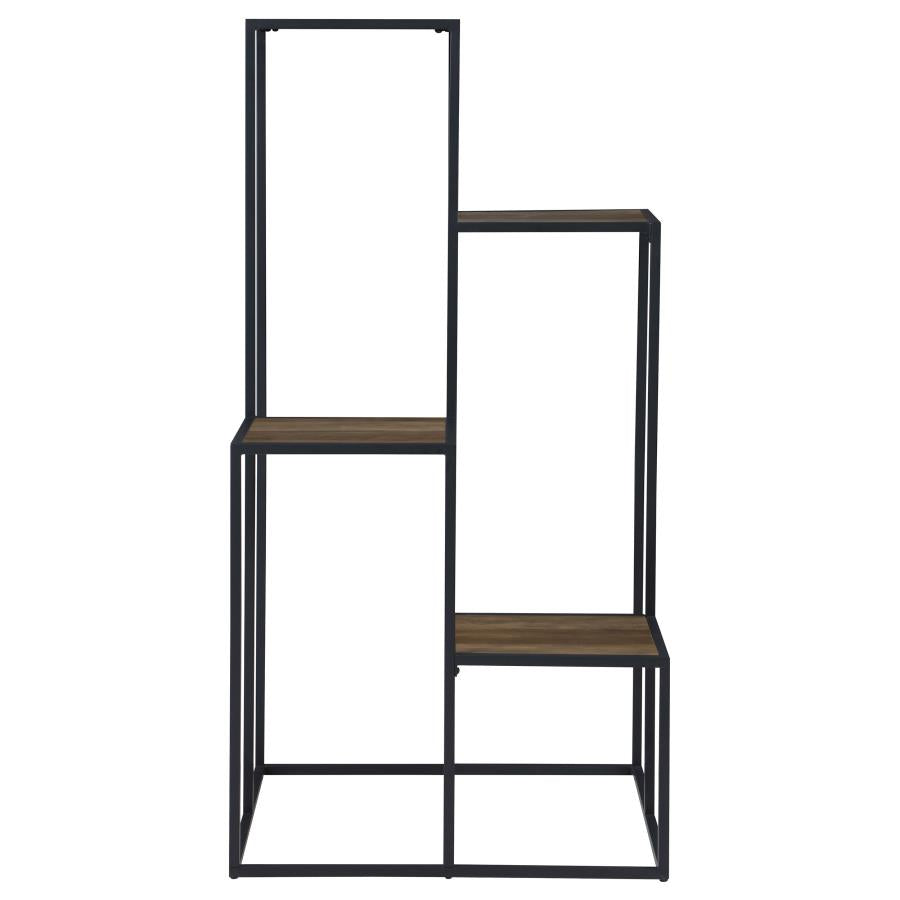 Rito 4-Tier Display Shelf Rustic Brown And Black