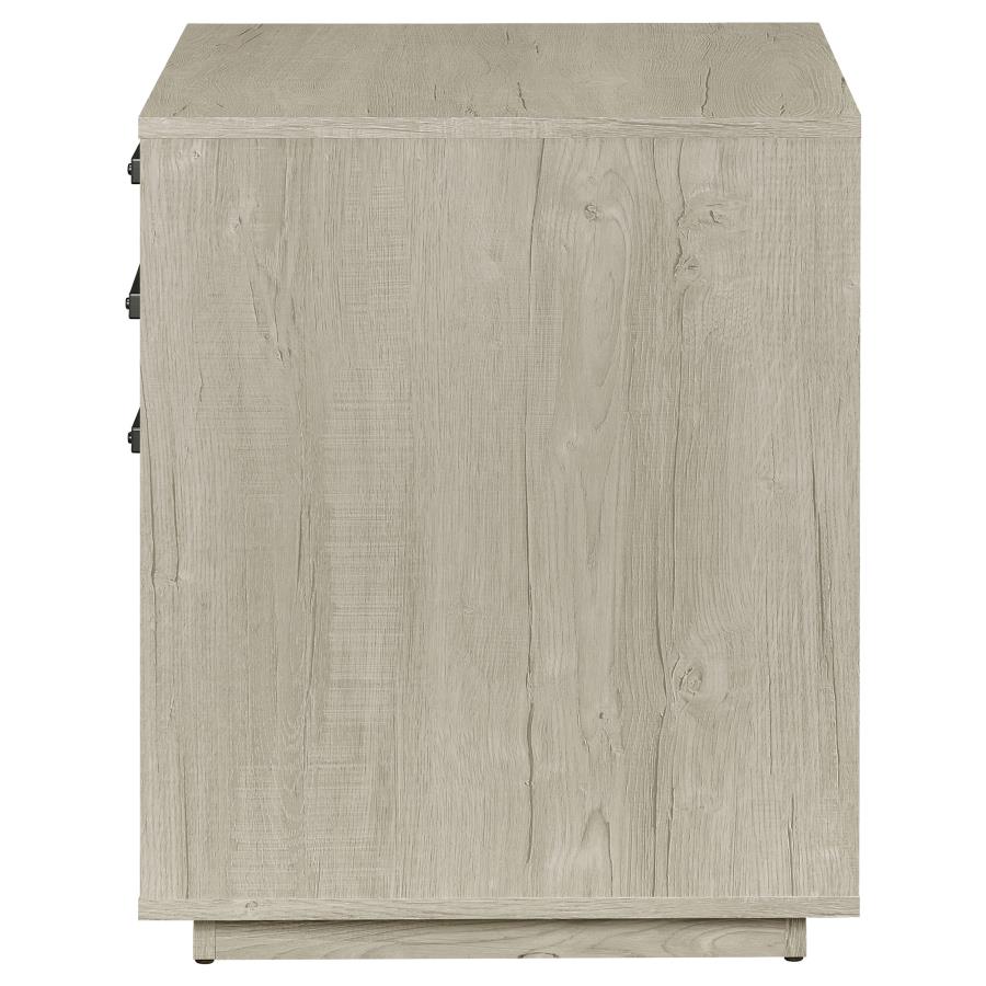 Loomis 3-Drawer Square File Cabinet Whitewashed Grey