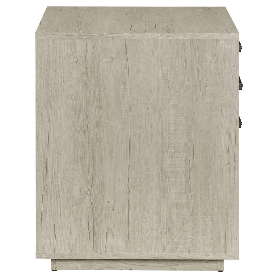 Loomis 3-Drawer Square File Cabinet Whitewashed Grey