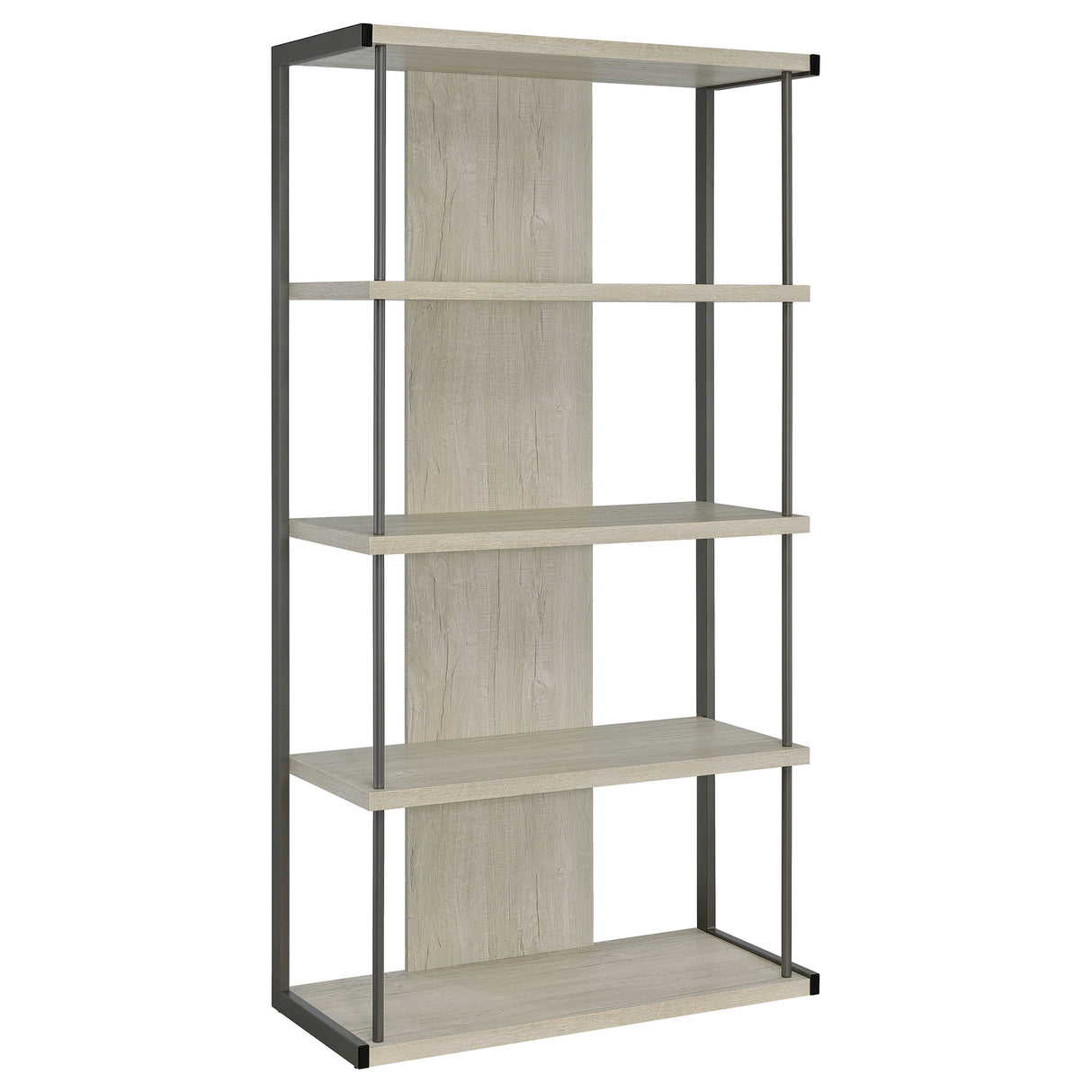 Loomis 4-Shelf Bookcase Whitewashed Grey