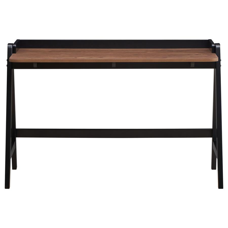 Raul Writing Desk Walnut And Black With Usb Ports